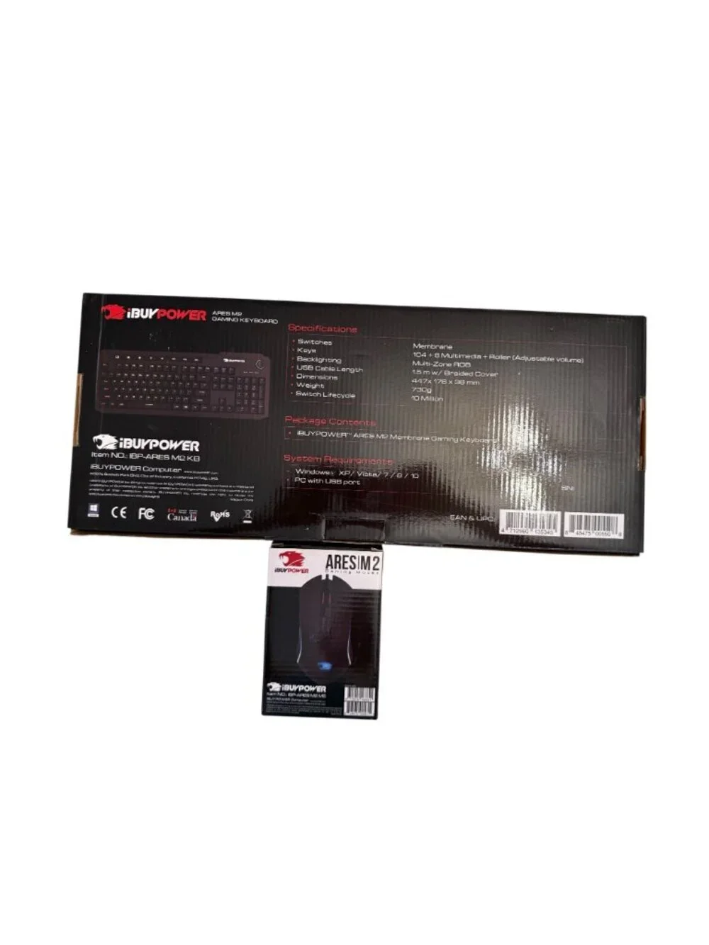 Gaming Keyboard  Mouse Combo iBUYPOWER Ares M2 RGB Membrane Keys Multimedia Cont